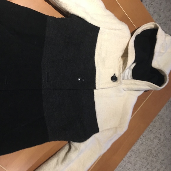 Women's tri-colour hooded wool coat, size 5 - Picture 2 of 13